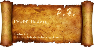 Pfaff Hedvig névjegykártya